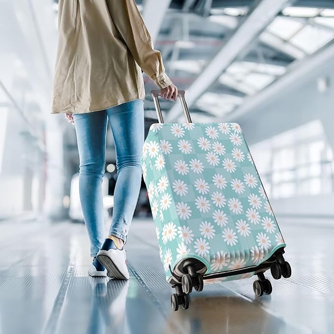Travel Luggage Cover Suitcase Protector Fits 18-32 Inch Wheel Covers PatternedTravel Related Items Flower Luggage Protector Elastic M