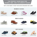 Deluxe Shoe Storage Bag | Elastic Closing –Durable Bag for Shoes | 10 Colors | MADE IN USA