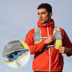 Running Vest for Women Men, Adjustable Chest Straps Running Hydration Vest with 500ml Soft Flask, Lightweight Breathable Reflective Hydration Backpack for Hiking