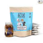 Stella Blue Cold Brew Coffee Packets, Cinnamon Sugar Donut, Medium Roast Ground Coffee, Warm Cinnamon, Sweet Sugar and Donut Pastry Notes, 100% Arabica, 6 Brew Packets, Makes 24 Bold Cups