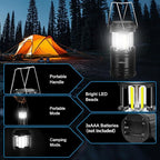 LED Camping Lantern, Battery Operated Lights, Adjustable Brightness for Camping, Power Outages, Emergencies, Outdoor Collapsible Lanterns, 4 Pack