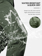 FREE SOLDIER Men's Outdoor Cargo Hiking Pants with Belt Lightweight Waterproof Quick Dry Tactical Pants Nylon Spandex