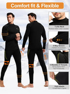 romision Thermal Underwear for Men Long Johns Fleece Lined Hunting Gear Bottom Top Set Base Layer for Cold Weather Gift