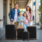 Coolife Luggage Suitcase Spinner Hardshell Lightweight TSA Lock (family set-sakura pink, 4 piece set(16in20in24in28in))