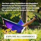 ENO DoubleNest Hammock - Lightweight, Portable, 1 to 2 Person Hammock - for Camping, Hiking, Backpacking, Travel, a Festival, or The Beach - Seafoam/Berry/Melon