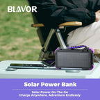 BLAVOR Solar Power Bank 20000mAh/74000mWh Built-in Cables, Wireless Charger for Apple Watch, 20W Fast Charging Battery Pack with USB C, Flashlight, Solar Charger for iPhone, iPad, iWatch, Samsung