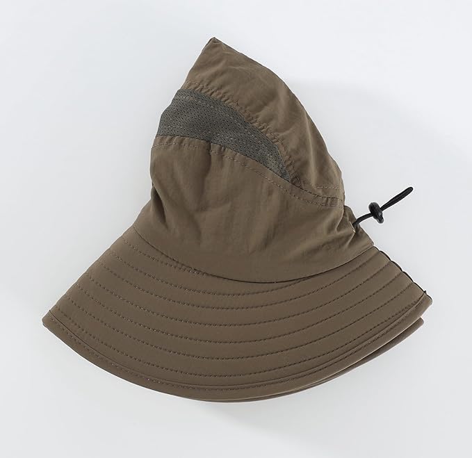 Home Prefer UPF 50+ Mens Wide Brim Fishing Hat with Neck Flap Sun Hat for Men Women Sun Protection Cap