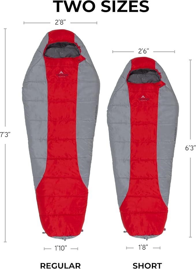 Teton 20F and 5F Degree Sleeping Bag; Lightweight, Warm Weather Mummy Sleeping Bags for Adults and Kids, Camping, Backpacking, Hiking