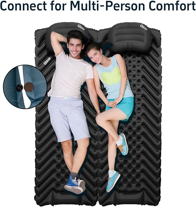 Ultralight Sleeping Pad Camping Inflatable Pillow for Camping Combo, Compact Backpacking Inflatable Sleeping Pad for Adults- Portable for Hiking, Travel - Durable & Comfortable