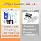 Waterproof First Aid Kit Roll Top Boat Emergency Kit with Waterproof Contents for Fishing Kayaking Boating Swimming Camping Rafting Beach Blue
