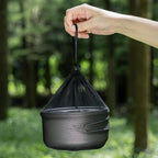 Boundless Voyage Titanium Pot Multifunctional Cooker Ultralight Camping Pot with Handle & Lid Outdoor Open Fire Cookware for Backpacking, Hiking, Bushcraft Cooking Ti2041C