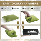 Ivellow Memory Foam Travel Pillow - Compact, Lightweight, Breathable & Hypoallergenic - Adults & Kids - Camping, Hiking, Travel - Avocado Green