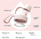 IDEUS Insulated Stainless Steel Water Bottle with 2 Leak-Proof Lids, Thermal Water Flask for Hiking Biking, 40oz, Light Pink