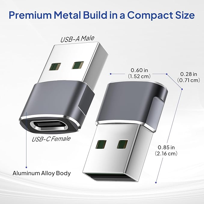 Elebase for Samsung Galaxy Z Flip 7 Adapter,USB to USB C Adaptor 4Pack,Type C Female to A Male Cable Converter for Z Fold Flip 7 6 5,A55 A54 A53 A52,Tab S10 S9 S8 A9 A8 Lite,Watch Ultra Classic Active