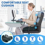 CushZone Seat Cushion, Memory Foam Office Chair Seat Cushion for Office Chairs/Car/Long Trip/Desk Chair/Gaming, X-Large Size for Sciatica & Hip & Tailbone Pain Relief, Sciatica Support (Deep Green)