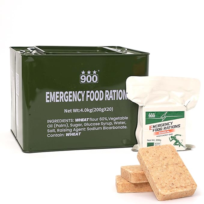 Emergency Food Rations Bars - Original Flavor Hardtack, Mre Meals 2025, 15 Days Emergency Meals Survival Foods Bars, Emergency Supplies for Disaster Preparedness, Tin Pack, Long Shelf Life