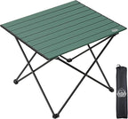 Portable Folding Camping Table, Large Compact Aluminum Beach Picnic Table, Lightweight Collapsible Outdoor Camp Tables That Folds & Rolls Up, Beach Gear Essentials Camp Accessories, Sylvan Green