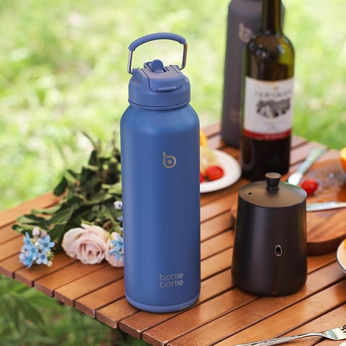 BOTTLE BOTTLE 40 oz sports water bottle stainless steel insulated water bottle with straw and pills holder
