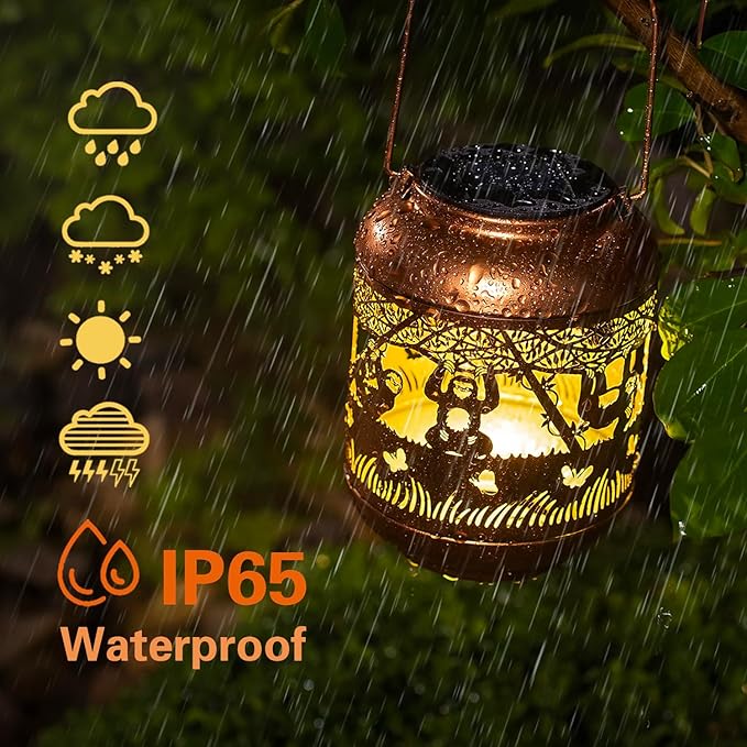 Sloth Solar Lanterns Outdoor Waterproof,Hanging Solar Lights Sloth Gifts for Women Men Metal LED Decorative Light for Yard,Patio,Lawn,Tabletop,Pathway,Landscape,Garden Decor