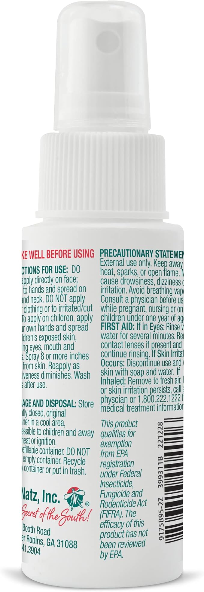 No Mosquitoz Botanical Bug Repellent, Effective for Gnat, Mosquito, and Biting Flies, Hand-Crafted and DEET-Free, Non-Greasy Formula, Made in The USA, 2 Ounce Spray Bottle, 3-Pack