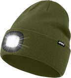 ATNKE LED Lighted Beanie Hat,USB Rechargeable 4 LED Running Headlamp Bright Cap with The Light Gifts for Men and Women