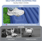 Sleeping Pad for Camping, 5" Extra-Thick Camping Mat with Pillow Built-in Foot Pump, Ultralight Inflatable Sleeping Mat for Camping, Backpacking, Hiking, Camp Tent