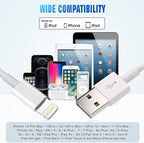 iPhone Charger 3Pack 6FT MFi Certified USB A to Lightning Cable Fast Charging Cords Apple Charger Compatible with iPhone 14 13 12 11 XS XR X Pro Max Mini 8 7 6S 6 Plus 5S SE iPad iPod Airpods