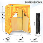 EAGLE PEAK Flex Compact 5x5 Pop-up Canopy Changing Room, Portable Privacy Dressing Room for Indoor Fashion Photoshoots, Camping, or Pool, Yellow/Orange