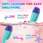 Full Face Snorkel Mask for Kids 4-16, 180 Degree Panoramic View Snorkeling Set Anti-Fog Anti-Leak, Foldable Dry Top Snorkeling Gear for Kids