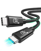 Fitee Thunderbolt 5 Cable 10FT Compatible, 80Gbps USB C Data Transfer Cable, 240W Charging, 120Gbps Video Bandwidth, 16K/Dual 8K, Braided USB C Video Cables for Monitor, MacBook Pro, Mac mini, PSSD