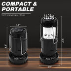 2-Pack Solar Camping Fan w/ Lantern, DIBMS Collapsible Solar Powered USB Rechargeable & Battery Powered Emergency Hanging Lights for Camping Tent Hurricanes Power Outages Storm Indoor Outdoor