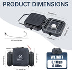 Nice C Camping Stove, Portable Camping Stove Propane, 2 Burner Propane Stove with Grill, Camp Stove, 16,000 BTU Camp Stove with 2 Burner, Grill & Carry Bag for Camping