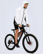 Men's Cycling Rain Jackets Waterproof Running Bike Windbreaker Lightweight Packable Hooded Jacket