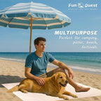 Picnic Blanket Waterproof – Packable Sand Proof Beach Blanket (0.42lb/0.66lb), Compact & Foldable, Fits in Pocket with Integrated Stakes, Ideal for Camping, Hiking, Travel, Concert, Festival