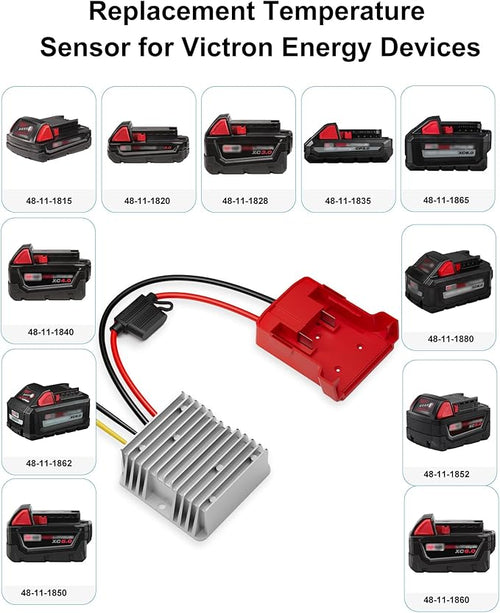 18V to 12V Step Down Converter Aadpter Compatible with Milwaukee M18 Batteries, DC 12 Voltage Battery Power Adapter, Automatic Buck Converter Regulator with Fuse for Golf Cart