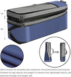 BAGAIL 4 Set/6 Set/8 Set Compression Packing Cubes Travel Accessories Expandable Packing Organizers (Half Mesh, 6-Navy)