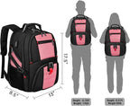 YOREPEK Travel Backpack, 50L Laptop Backpacks for Men Women, Water Resistant Airline Approved Bag with USB Charging Port Fits 17 Inch Computer, Pink