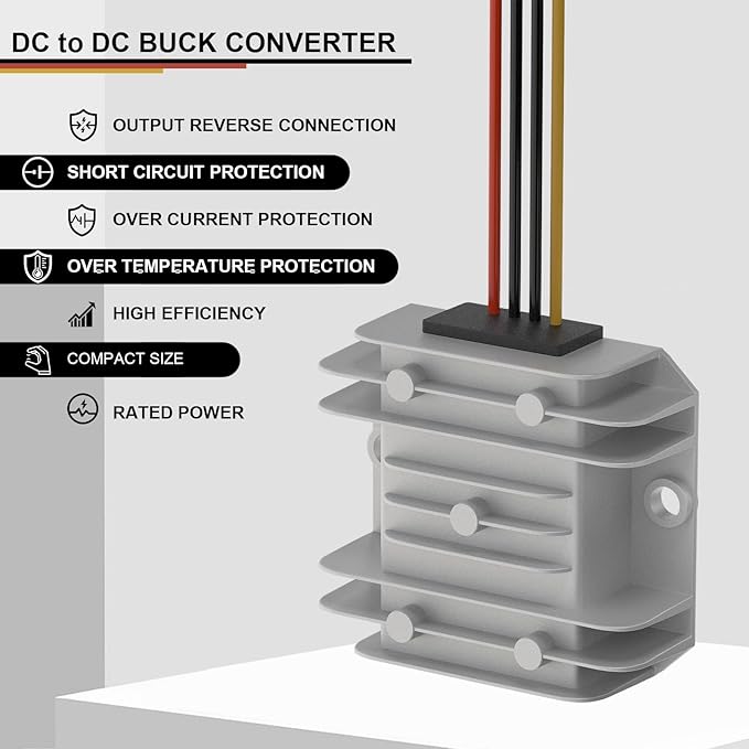 DROK 72v to 12v Converter, IP68 Waterproof DC to DC Buck Converter 20-90V to 12V 6A Voltage Regulator