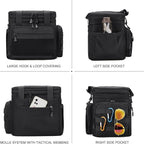 Tactical Lunch Box for Men, Insulated Lunch Bag Adult, Thermal Lunchbox Leakproof Waterproof Cooler Bag, Large Lunch Pail for Work Office Camping Travel (Black-Molle)