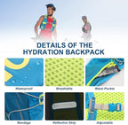 INOXTO Hydration Vest Backpack,Lightweight Water Running Vest Pack with 1.5L Water Bladder Bag Daypack for Hiking Trail Running Cycling Race Marathon for Women Men