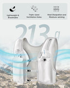 Running Vest for Women Men, USA Original Patent, Adjustable Chest Straps Running Hydration Vest with 500ml Soft Flask, Lightweight Reflective Hydration Backpack for Marathon