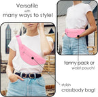 MAXTOP Large Crossbody Fanny Pack with 4-Zipper Pockets,Gifts for Enjoy Sports Festival Workout Traveling Running Casual Hands-Free Wallets Waist Pack Phone Bag Carrying All Phones