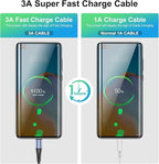 USB Type C Cable Fast Charging,3pack 10ft Premium Nylon Braided 3A Rapid Charger Quick Cord,Type C to A Cable Compatible for Samsung Galaxy S21 S20 S10 S9 S8 Plus,Note 20 10 9 8, LG V50 V40 G8（Blue）