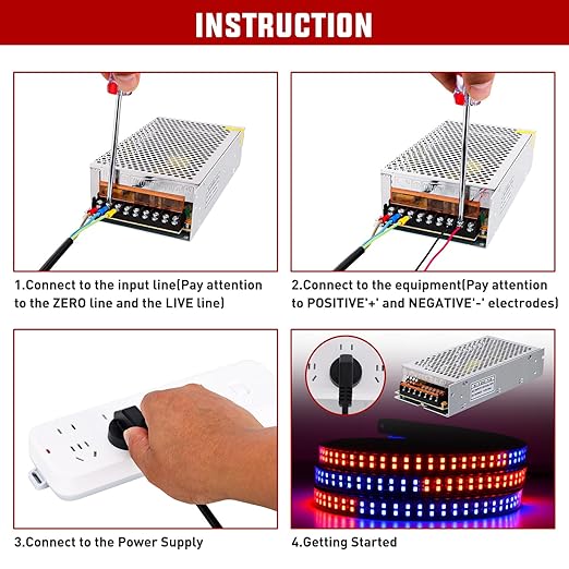 Nilight AC 110V/220V to DC 12V Voltage Converter 20A 240W Switching Power Supply Adapter Transformer Low Voltage Output LED Driver for LED Strip Light Radio CCTV Camera Security Video System