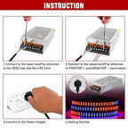 Nilight AC 110V/220V to DC 12V Voltage Converter 20A 240W Switching Power Supply Adapter Transformer Low Voltage Output LED Driver for LED Strip Light Radio CCTV Camera Security Video System