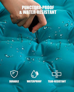 AKSOUL Sleeping Pad Camping Inflatable: Extra Thickness Double Persons Self Inflating Mat with Built-in Foot Pump, Lightweight Ultra-Wide Air Mattress with Pillow for Camping, Backpacking