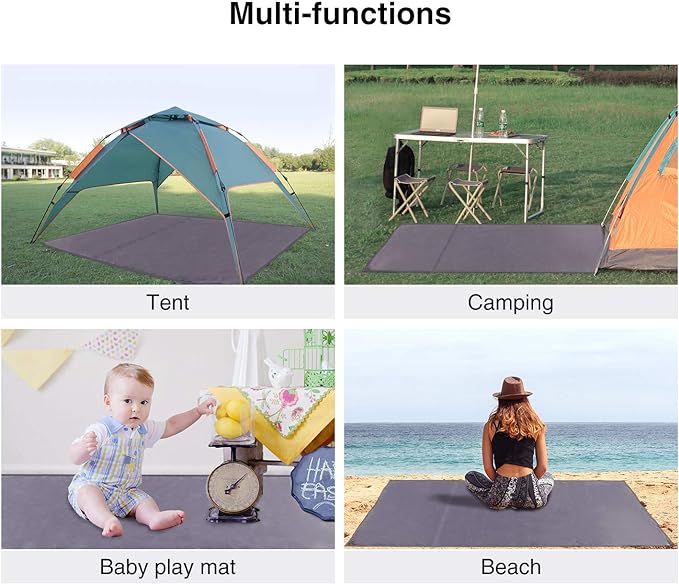 REDCAMP Waterproof Camping Tent Tarp - 83" x83'', 4 in 1 Multifunctional Tent Footprint for Camping, Hiking and Survival Gear, Lightweight and Compact