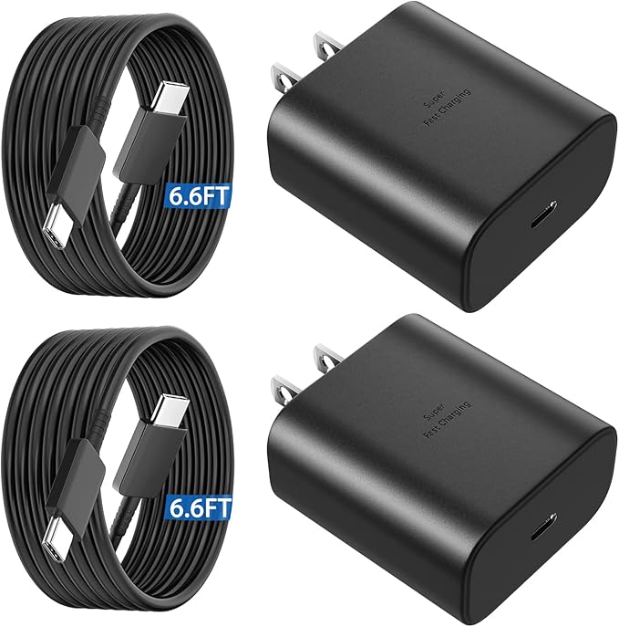 45W USB C Super Fast Charger Type C Charger Fast Charging Android Phone Charger Block with 6.6FT Type C Charging Cable for Samsung Galaxy S26 Ultra/S26/S26+/S25/S25 Ultra/S25+/S24 Ultra/S23 Ultra/S22