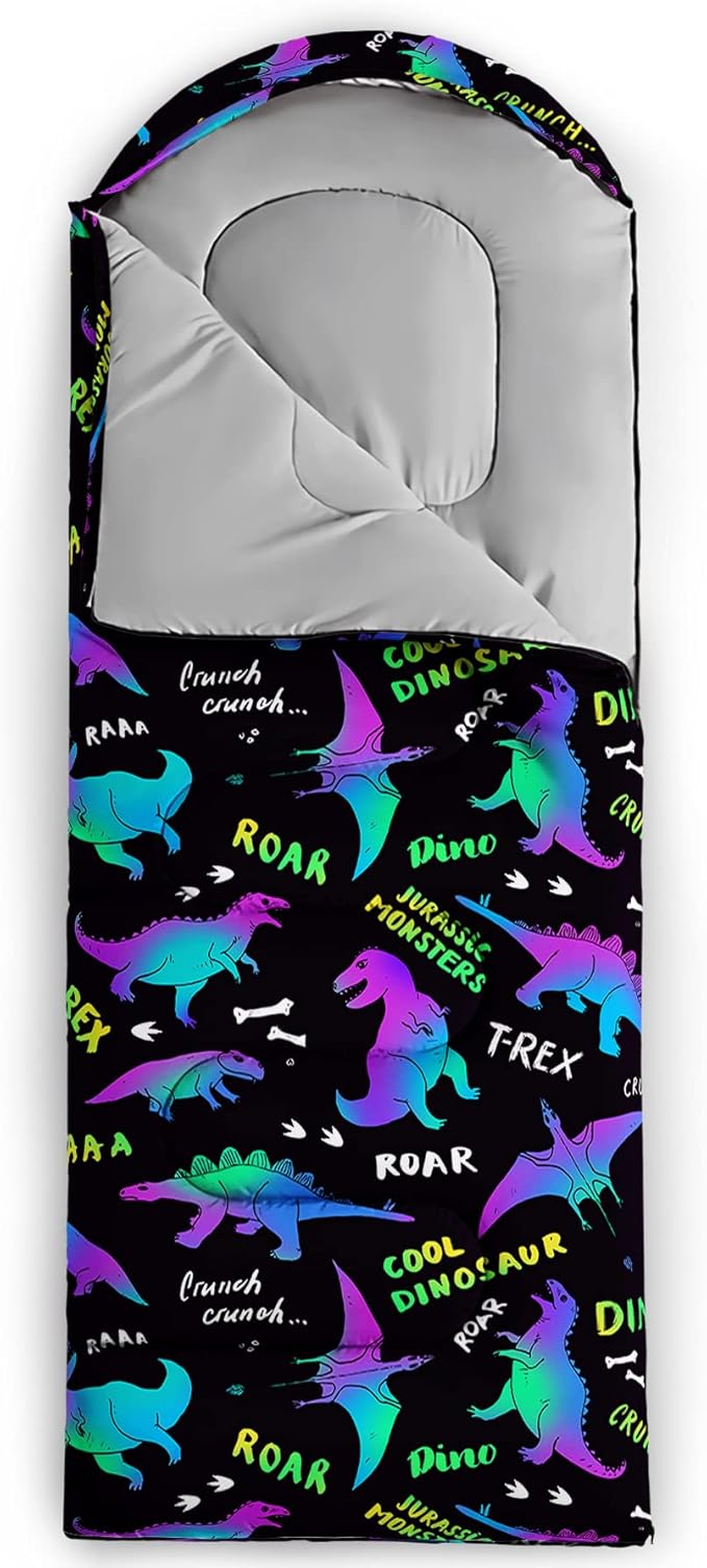 QOOMO Animals Camping Sleeping Bags,3 Season Warm & Cool Weather,Lightweight,Waterproof Sleeping Bags for Adults & Kids,Traveling,and Outdoors,Camping Gear Equipment