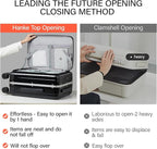 Hanke 26 Inch Large Checked Luggage PC Hard Shell Luggage Top Opening Travel Luggage Suitcases with Wheels for Woman Men.(Jet Black)